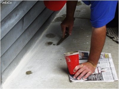 At completion of treatment, patch all holes with concrete